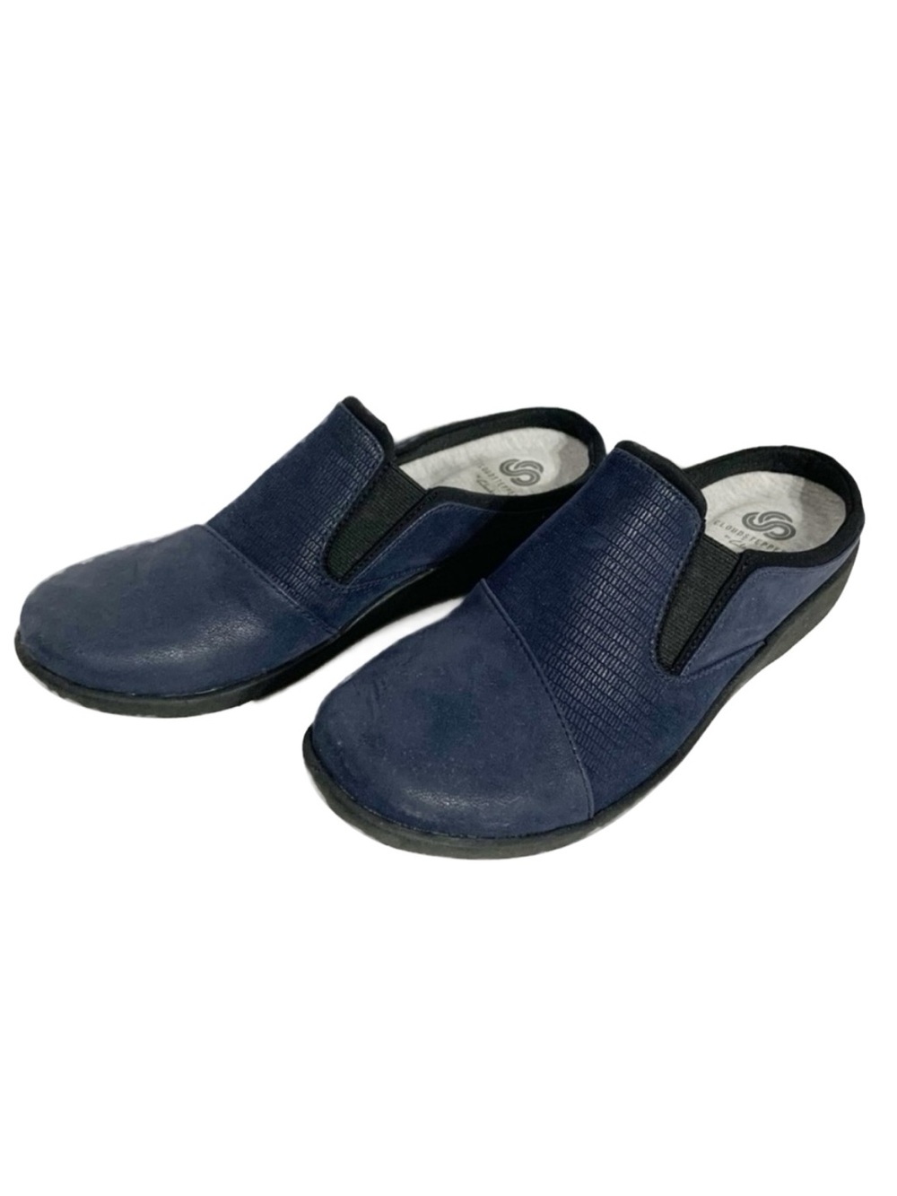 Clarks Cloudsteppers Soft Cushion Smooth / Patterned Textile Upper Slip On Mules
